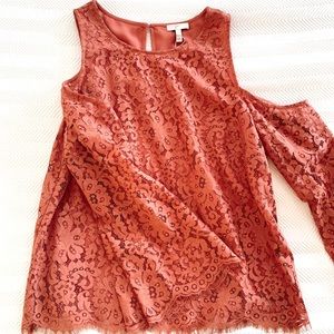 Joie Pink Lace Blouse